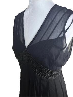 Metrostyle Y2K Dress Whimsigoth Fairycore Glam Mesh Beading Empire Waist Sz 14